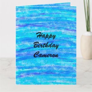 Grande carte d'anniversaire   Personnalisé bleu et