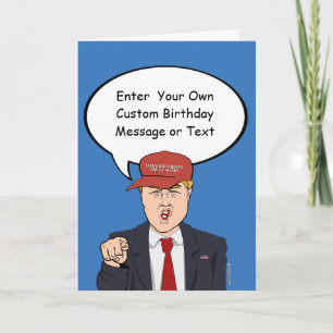 Grande carte d'anniversaire Trump - Customisez vot