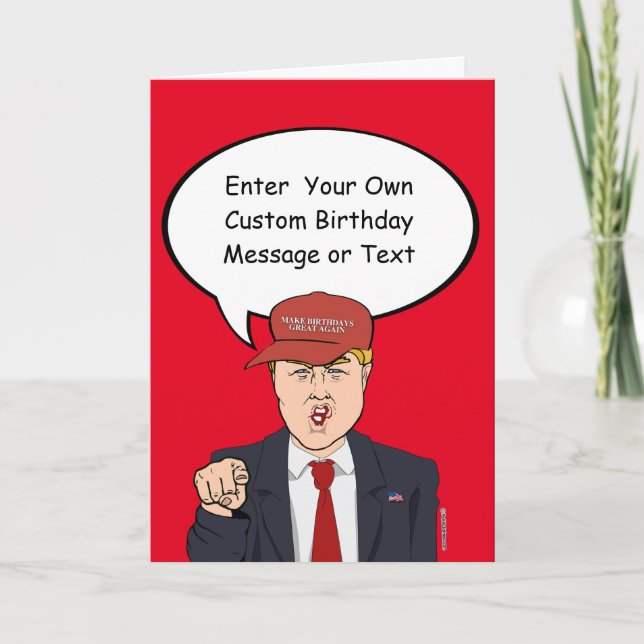 Grande carte d'anniversaire Trump - Customisez vot (Devant)