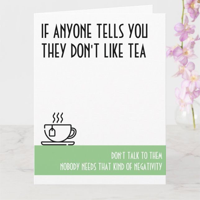 Grande carte d'anniversaire verte de Tea Lover (Orchidée)