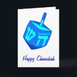 Grande carte de Dreidel Chanukah<br><div class="desc">Un grand dreidel bleu pour rappelle tout le monde que les vacances des lumières sont ici !   Chanukah heureux</div>