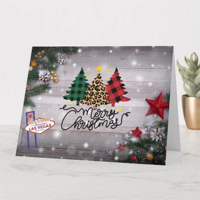 GRANDE carte de Noël Las Vegas (Petite plante)