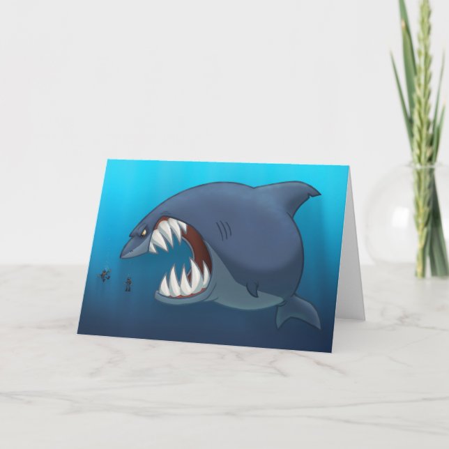 Grande carte de requin blanc (vierge à l'intérieur (Devant)