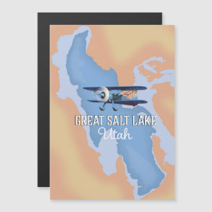 Grande carte de Salk Lake Utah Affiche de voyage.