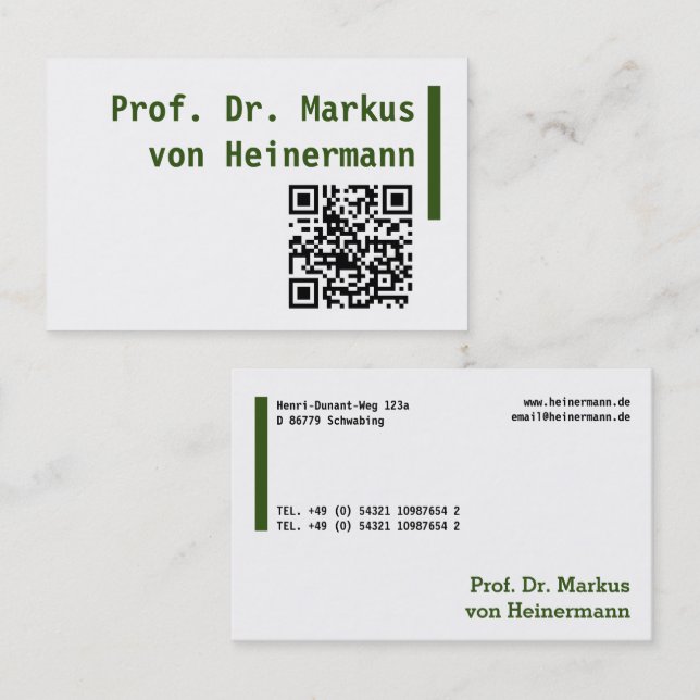 Grande carte de visite Business Card (Devant / Derrière)