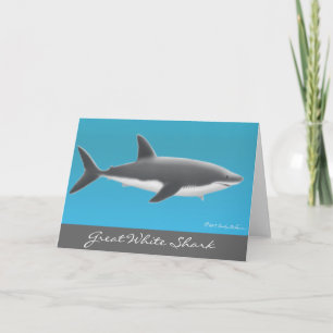 Grande carte de voeux de requin blanc