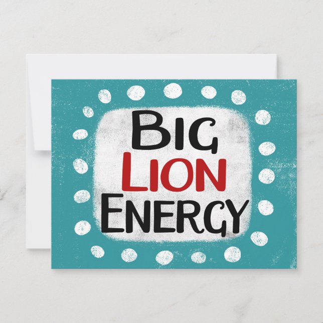 Grande carte de voeux Lion Energy (Devant)