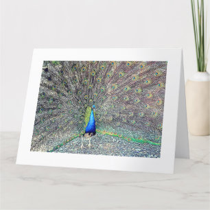 Grande carte de voeux Peacock