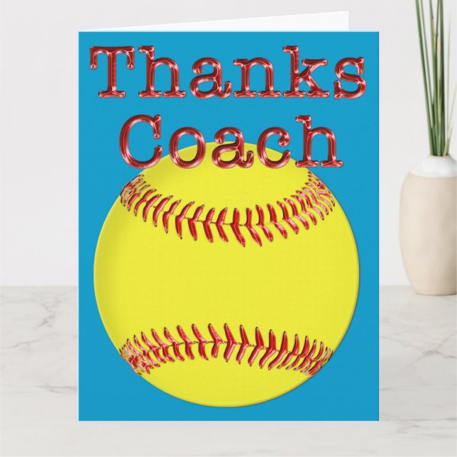 GRANDE carte du base-ball d'ENTRAÎNEUR de cadeaux (Devant)