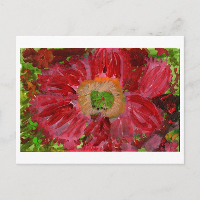 Grande carte postale de fleurs rouges (Devant)