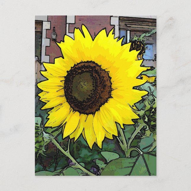 Grande carte postale de tournesol jaune (Devant)