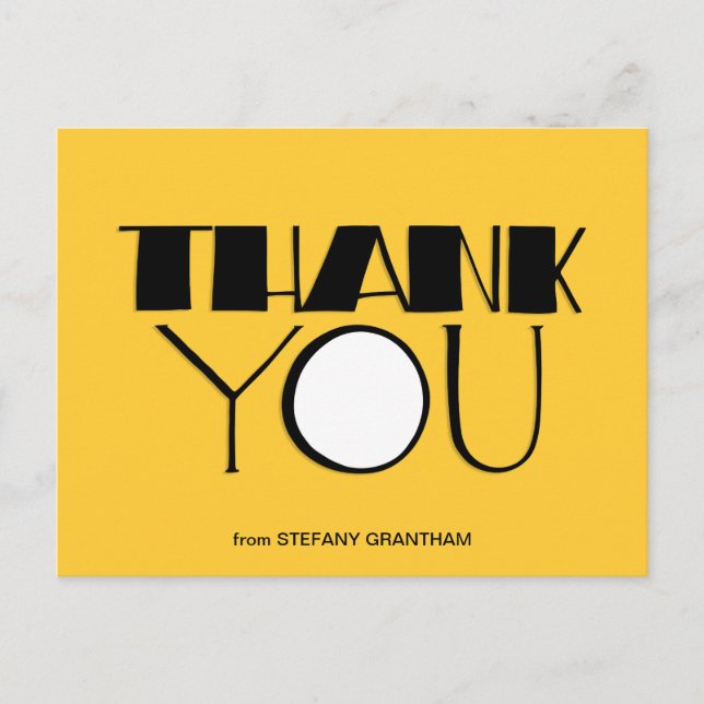 Grande carte postale noire Merci (Devant)