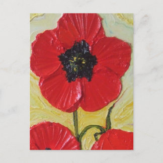 Grande carte postale rouge Poppy II