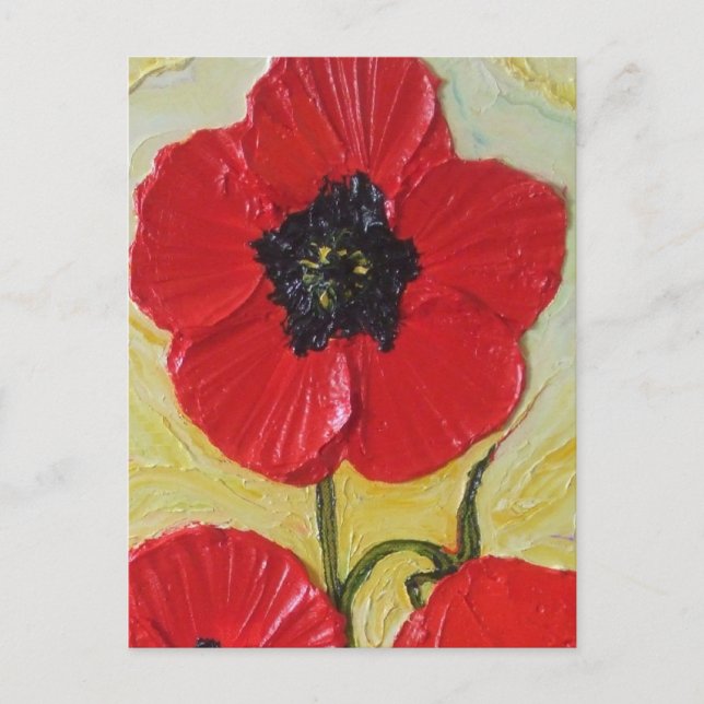 Grande carte postale rouge Poppy II (Devant)