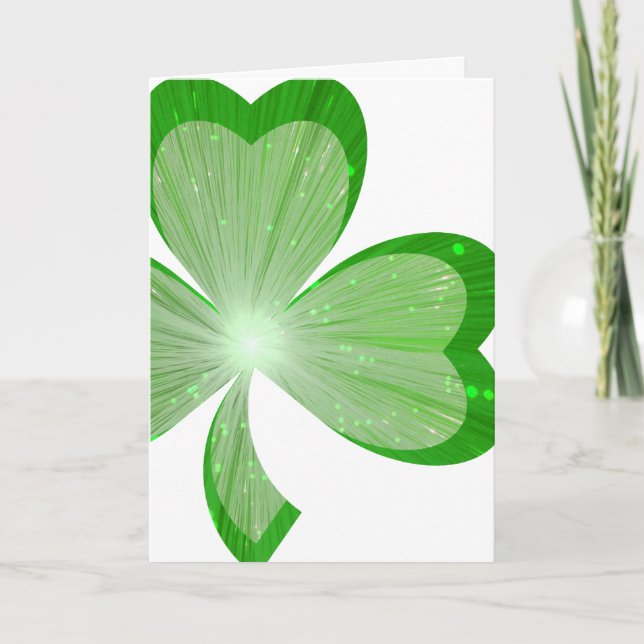 Grande carte "Your Text" en shamrock blanc (Devant)