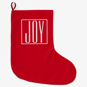 Grande Chaussette De Noël 3 Initiales/Lettres Monogramme Rouge & Blanc