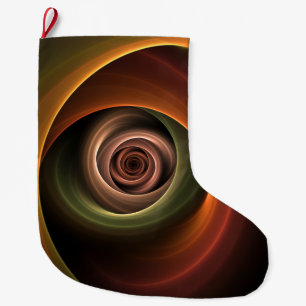 Grande Chaussette De Noël 3D Spirale Abstraite couleurs chaudes Art fractal