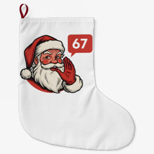 Grande Chaussette De Noël 67 Noël Joyeux Six Sept Brainrot Père Noël