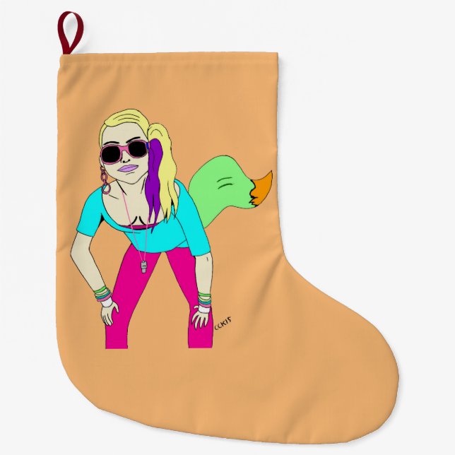 Grande Chaussette De Noël 80s foxy fille (Devant)