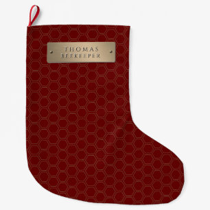 Grande Chaussette De Noël Abeignets de nid d'or