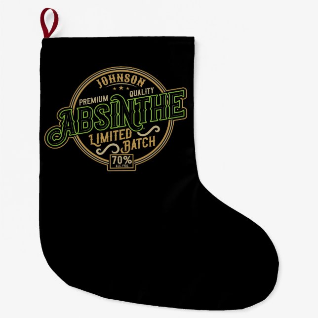 Grande Chaussette De Noël Absinthe Herbal Spirit Liquor Étiquette (Devant)