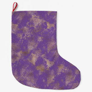 Grande Chaussette De Noël Abstrait d'or violet