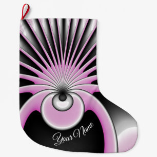 Grande Chaussette De Noël Abstrait moderne Fou Fractal Art Nom du Motif
