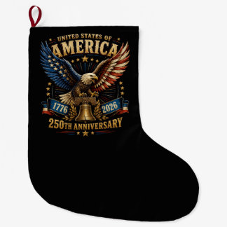 Grande Chaussette De Noël Aigle du 250e anniversaire des États-Unis d'Amériq