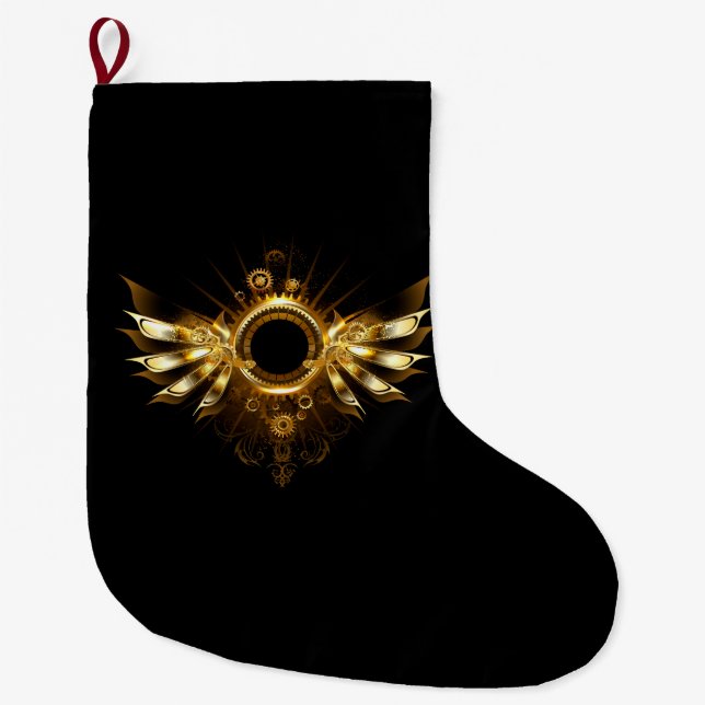 Grande Chaussette De Noël Ailes de Steampunk (Devant)