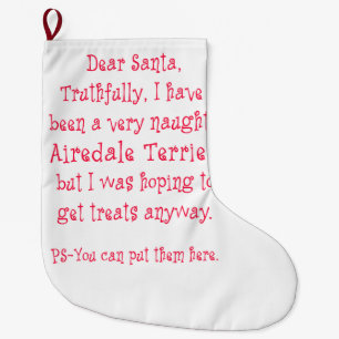 Grande Chaussette De Noël Airedale vilain Terrier