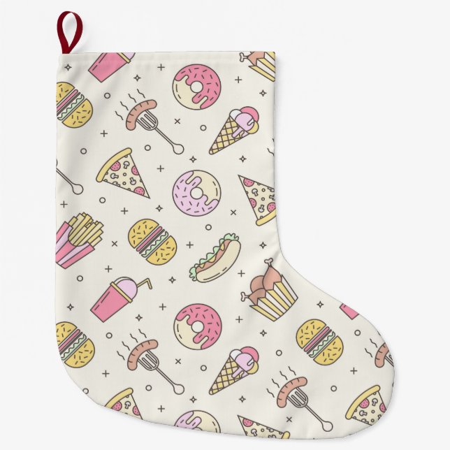 Grande Chaussette De Noël Alimentation indésirable (Devant)