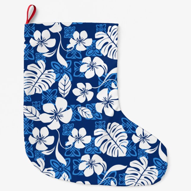 GRANDE CHAUSSETTE DE NOËL ALOHA VENDREDI (BLEU) (Devant)
