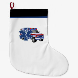 Grande Chaussette De Noël Ambulance de l'infirmier SME d'EMT