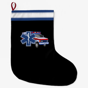 Grande Chaussette De Noël Ambulance de l'infirmier SME d'EMT