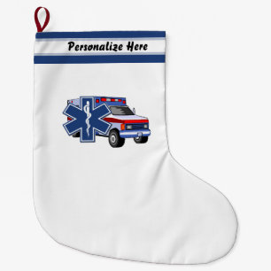 Grande Chaussette De Noël Ambulance de l'infirmier SME d'EMT