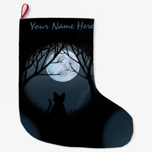 Grande Chaussette De Noël Amoureux des chats Noël Stocking Customisé