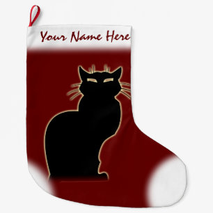 Grande Chaussette De Noël Amoureux des chats Noël Stocking Customisé