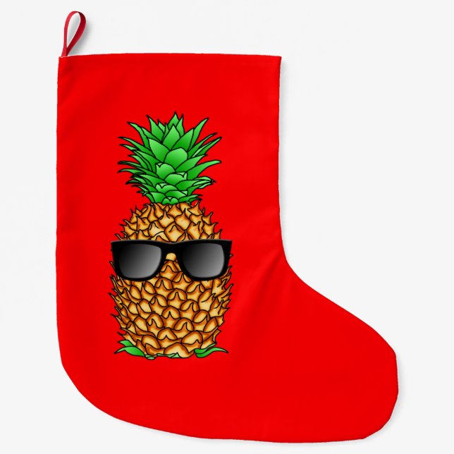 Grande Chaussette De Noël Ananas Cool (Devant)