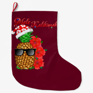 Grande Chaussette De Noël Ananas de Noël de Mele Kalikimaka
