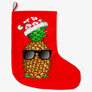 Grande Chaussette De Noël Ananas du Père Noël