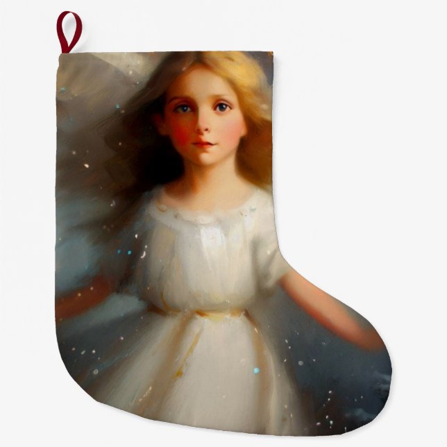 Grande Chaussette De Noël Ange de Noël 2 (Devant)