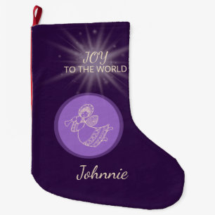 Grande Chaussette De Noël Ange Joie au Monde