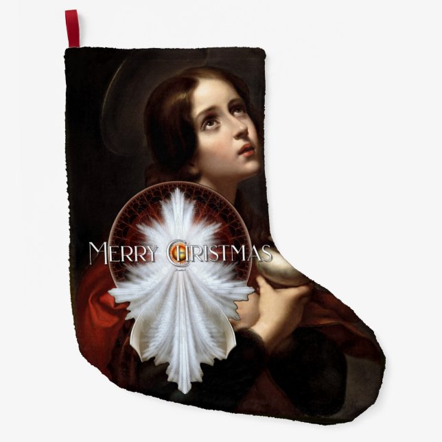 Grande Chaussette De Noël Angel Wings Snowflake Joyeux Noël TW ISO (Devant)