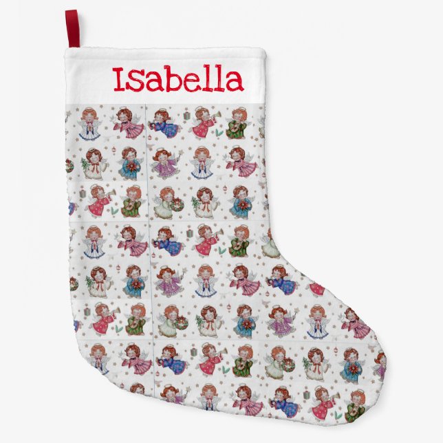 Grande Chaussette De Noël Anges de Noël (Devant)