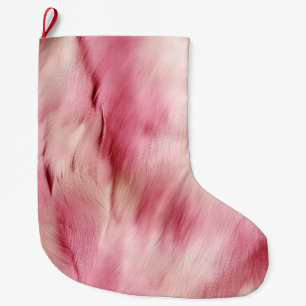 Grande Chaussette De Noël Animal blanc rose