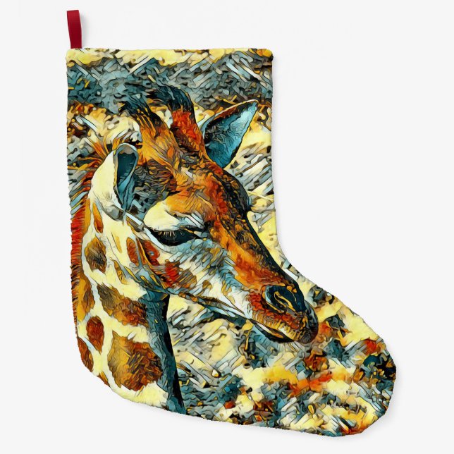 Grande Chaussette De Noël AnimalArt_Giraffe_002 (Devant)