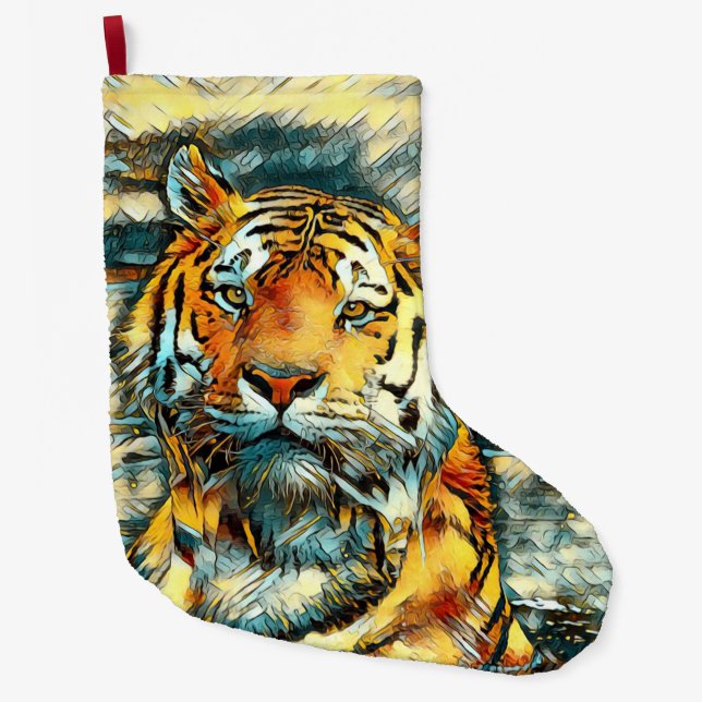 Grande Chaussette De Noël AnimalArt_Tiger_010 (Devant)