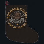 Grande Chaussette De Noël Antique Cowboy Guns AJOUTER NOM Old Wild West Salo<br><div class="desc">Antique Cowboy Guns AJOUTER NOM Old Wild West Saloon - Customisez avec votre nom ou texte personnalisé! *Licence étendue PO 8/28/23*</div>