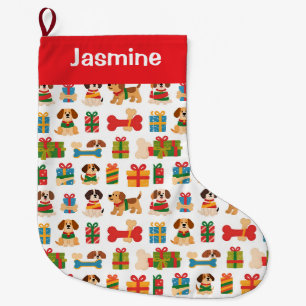 Grande Chaussette De Noël Arbre de Noël Coloré Minimal Personnalisable pour