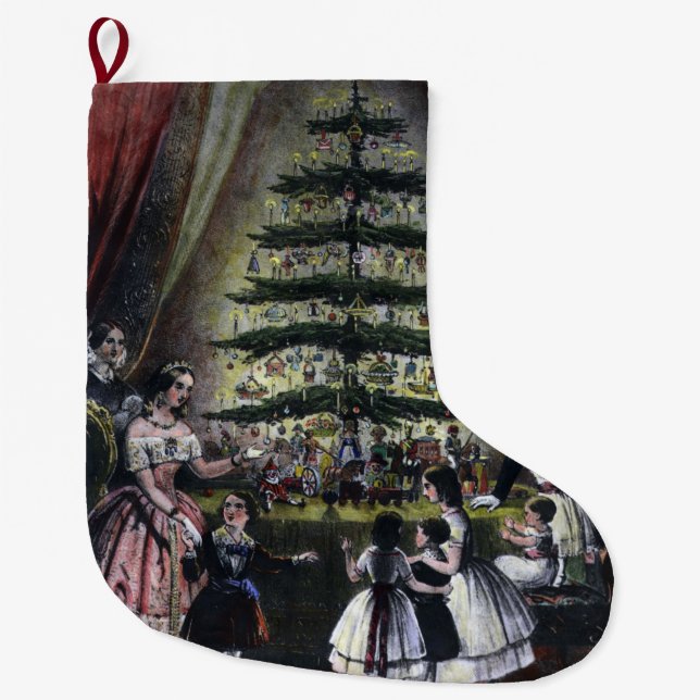 Grande Chaussette De Noël Arbre de Noël de la reine Victoria (Devant)